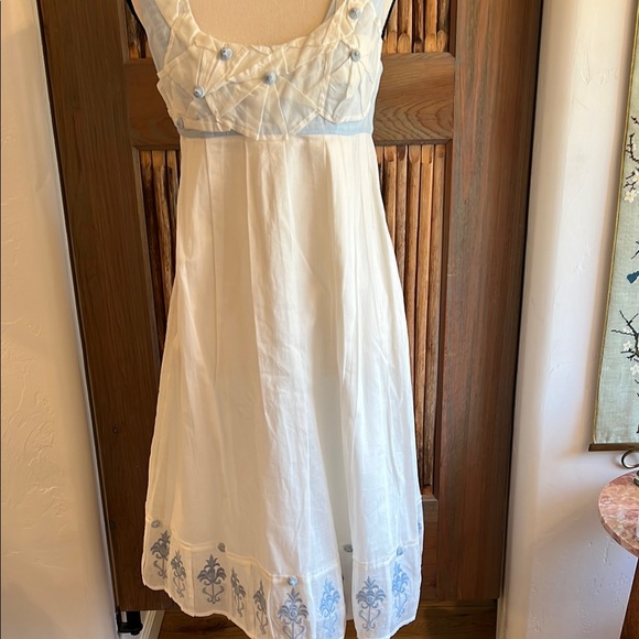 Tabitha Dresses & Skirts - White and Light Blue Embroidered Women’s Sundress